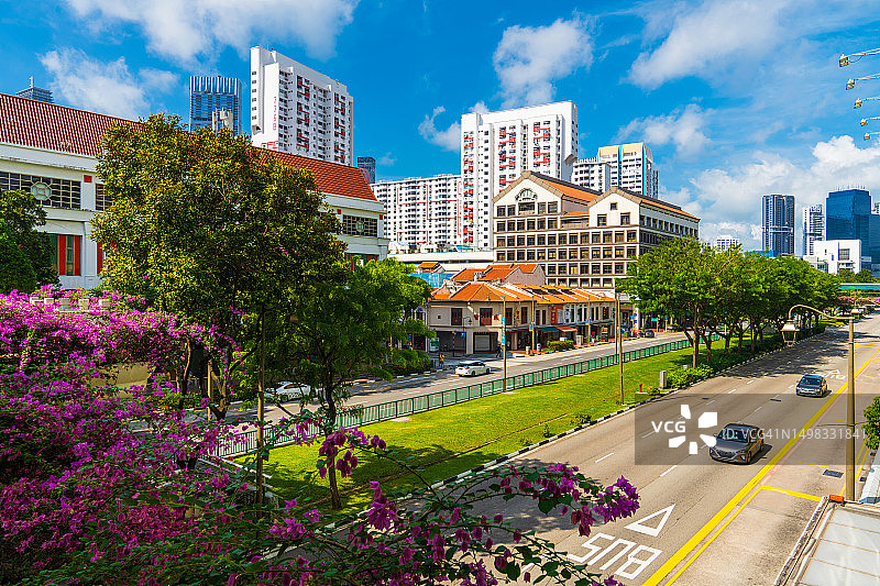 新加坡唐人街鸟瞰图图片素材