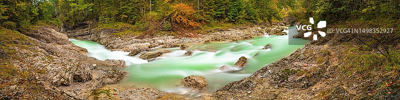 德国巴伐利亚、奥地利蒂罗尔的里斯巴赫全景图片素材