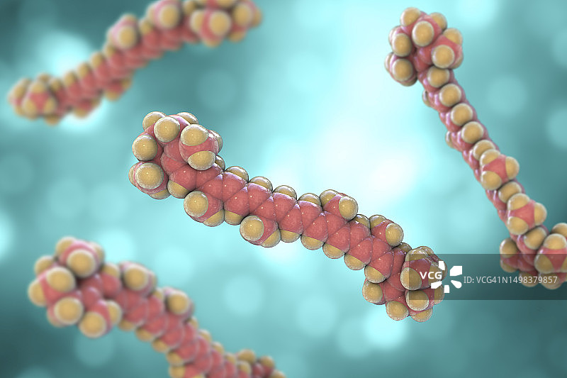β-胡萝卜素分子模型插画图片素材