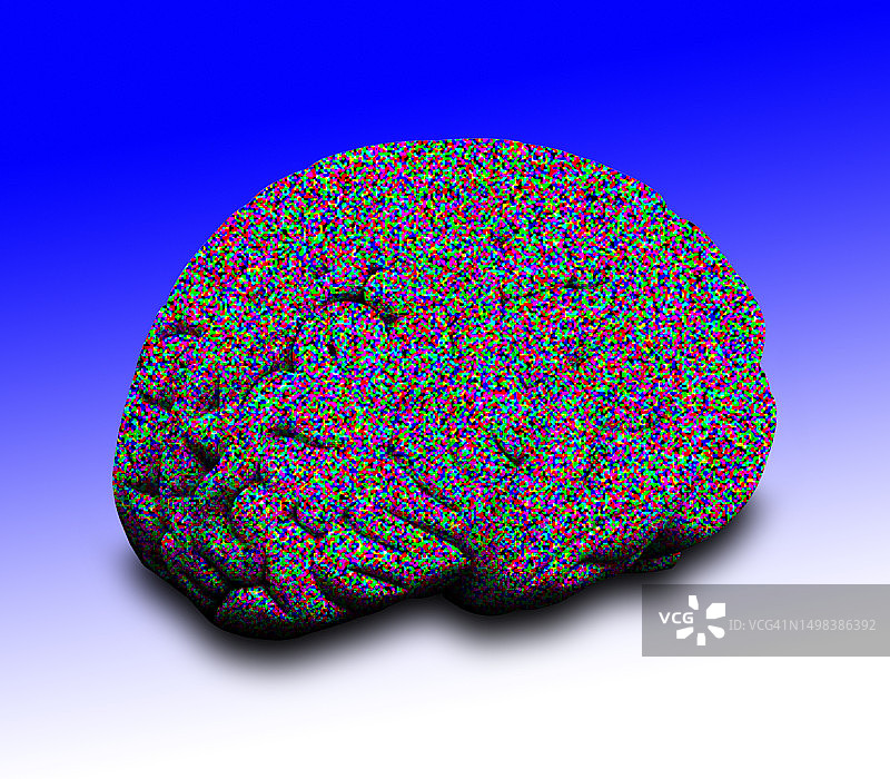 像素化大脑插图图片素材