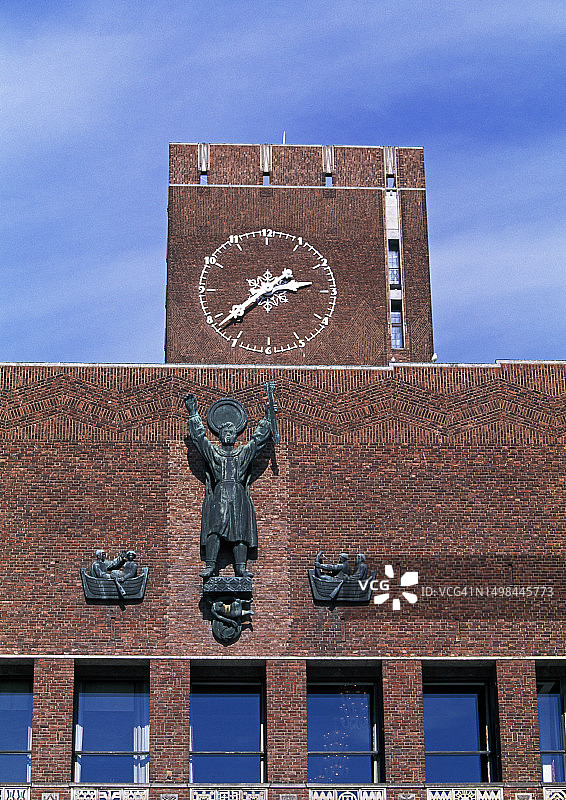 奥斯陆市政厅特写图片素材