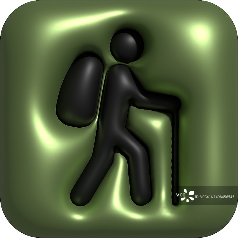 徒步旅行者图标，动感人群积极生活方式标志图片素材