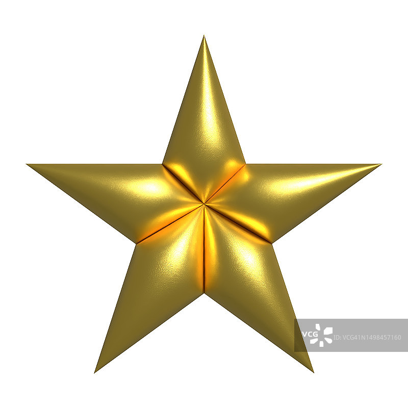 白色背景上的3D金色星星图片素材