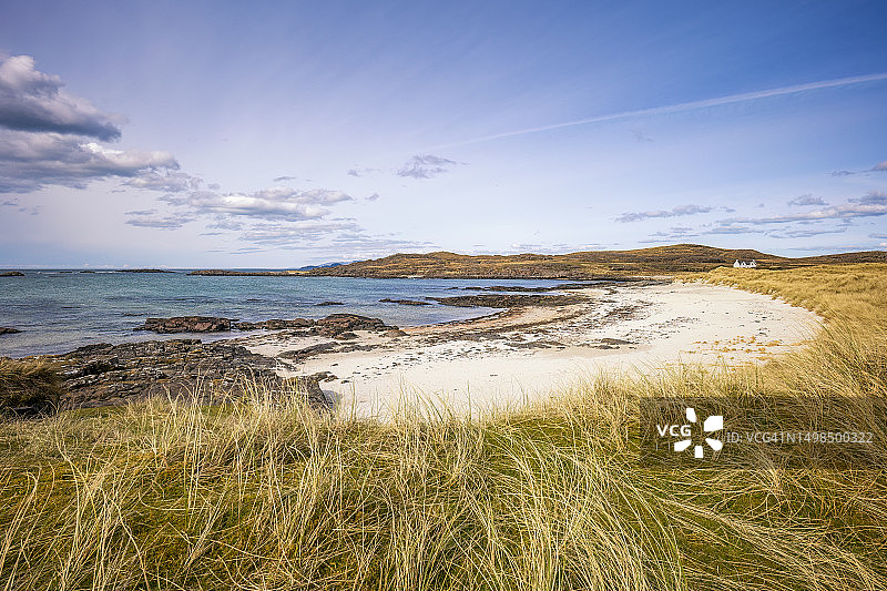 英国苏格兰桑纳海滩夏日风光图片素材