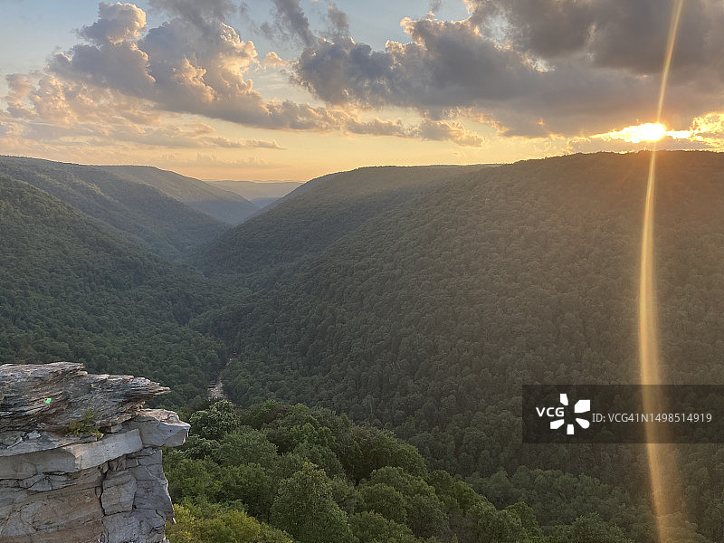 美国西弗吉尼亚州塔克县日落山景图片素材
