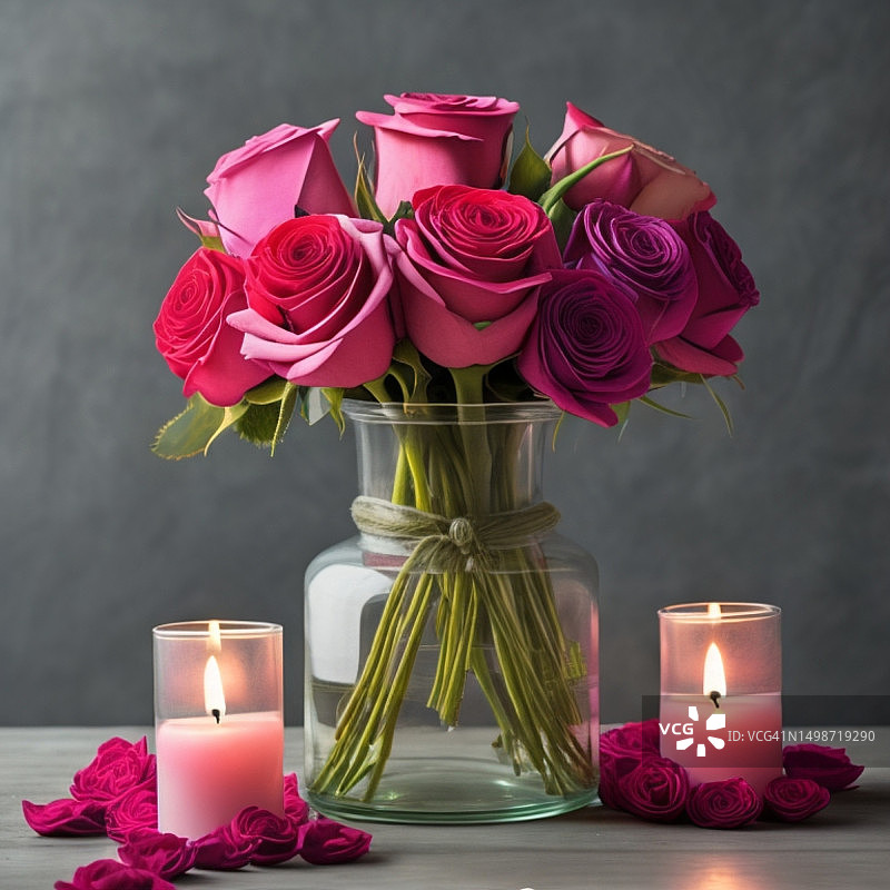 桌上蜡烛特写，美国图片素材