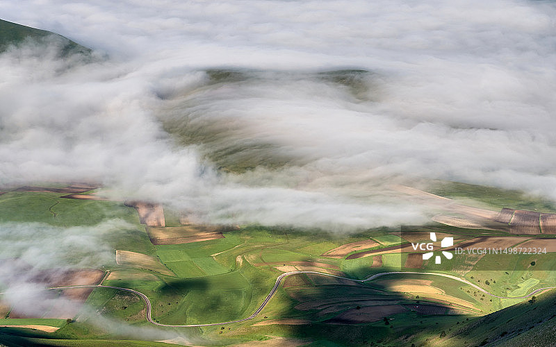 意大利佩鲁贾省的空中景观图片素材