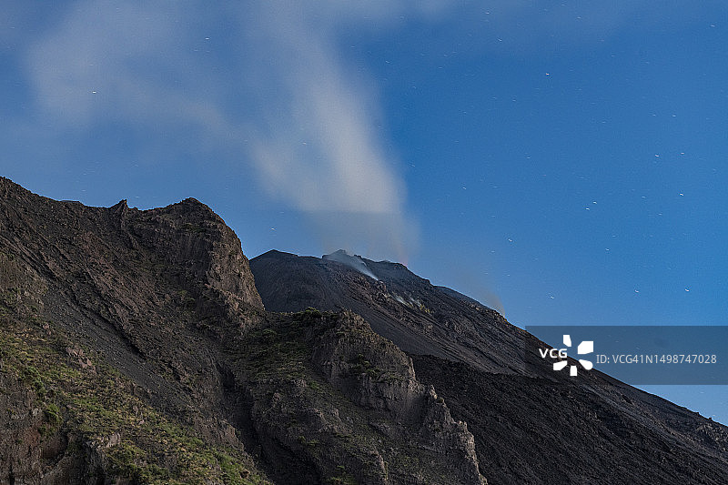 意大利西西里埃奥利群岛斯特龙博利火山图片素材