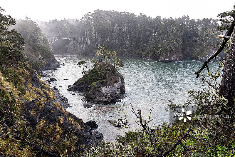 多云早晨的俄罗斯峡谷州立公园图片素材