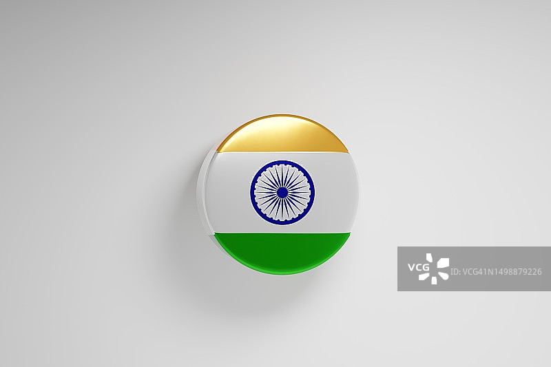印度国旗图标3D渲染图片素材