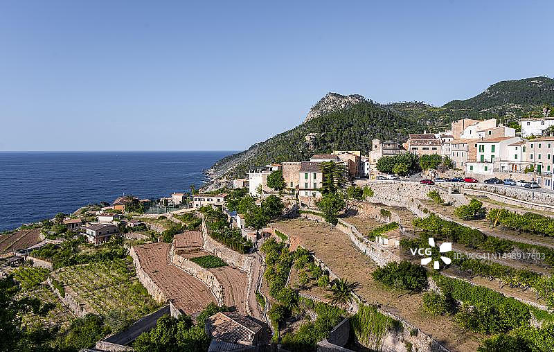 西班牙马略卡岛巴尼亚尔布法尔海岸风光图片素材