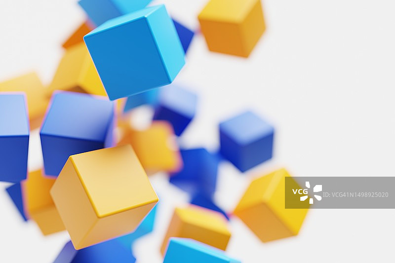 抛掷空中的立方体图片素材