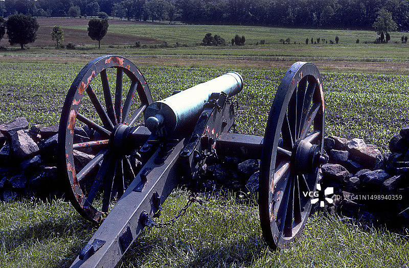 美国内战葛底斯堡战役时期的炮图片素材