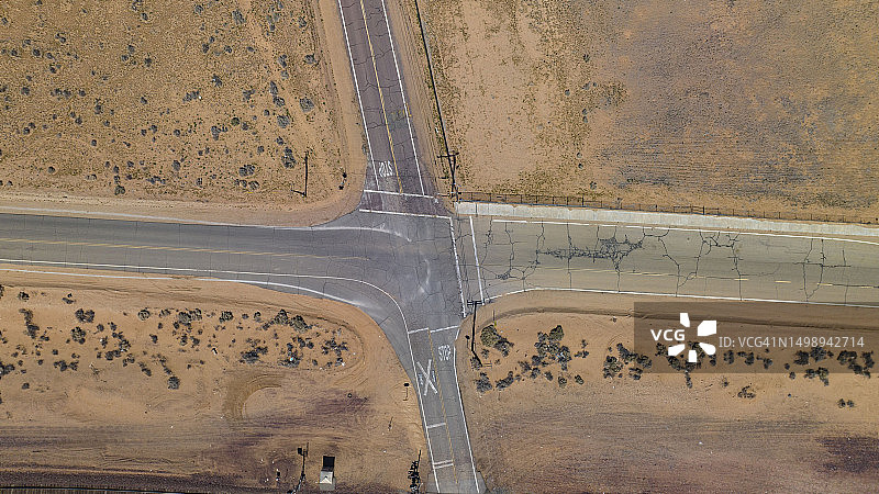 58号公路，旧路口鸟瞰图片素材