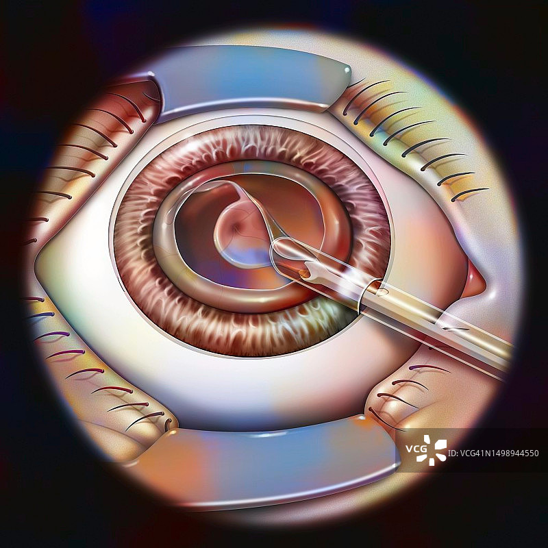 白内障手术示意图图片素材