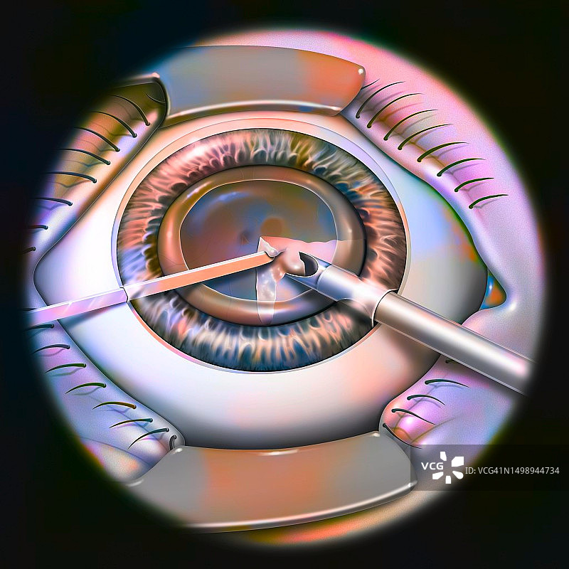 白内障手术示意图图片素材