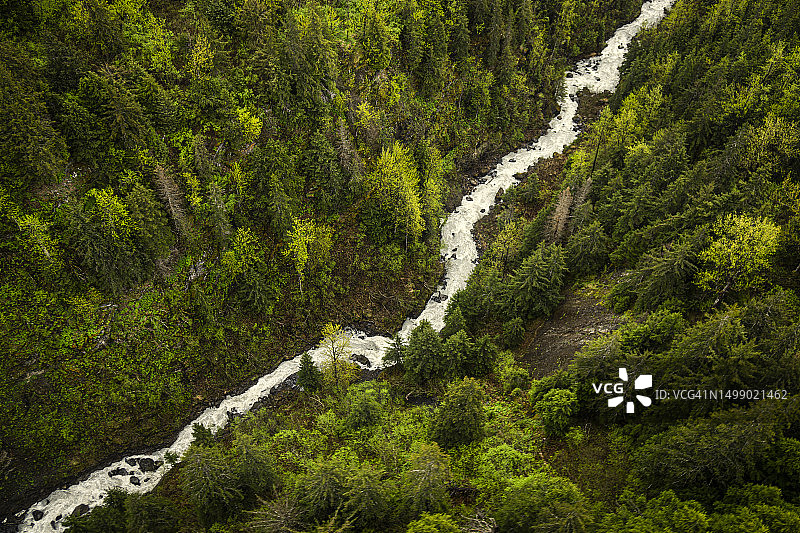 阿拉斯加河流航拍照片图片素材