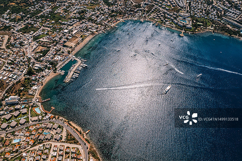 博德鲁姆贡多安湾鸟瞰图图片素材