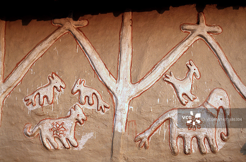 弥梯拉风格壁画（尼泊尔）图片素材