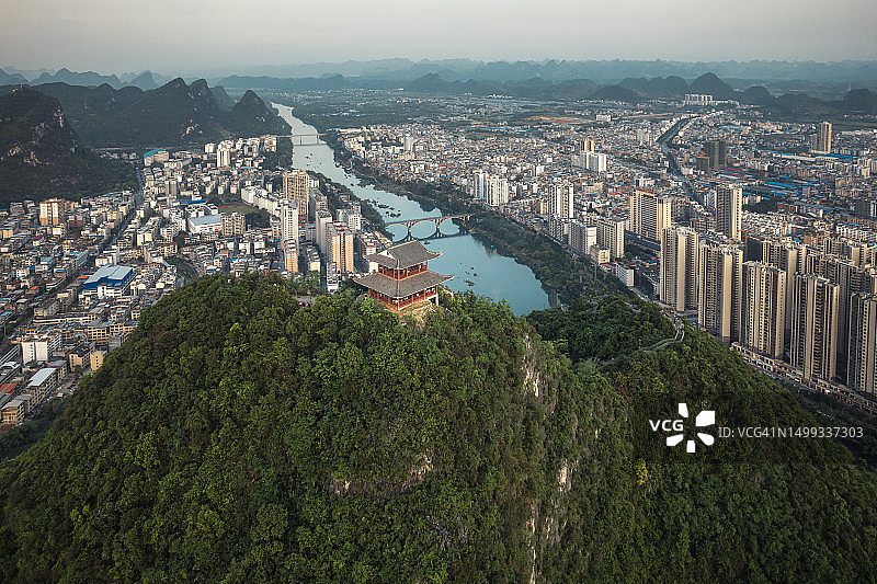 中国广西河池市宜州区日落景色图片素材
