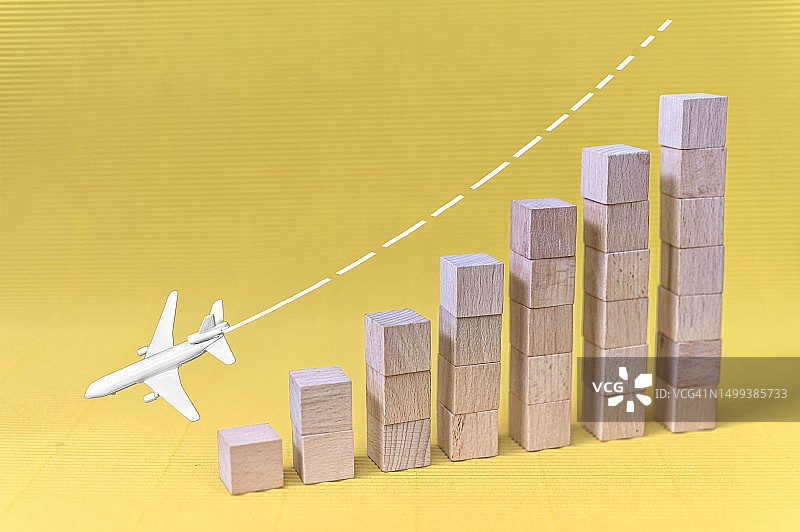 概念性商业金融增长图表下降趋势图片素材