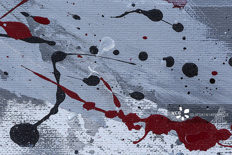 黑灰白红丙烯颜料喷绘特写图片素材