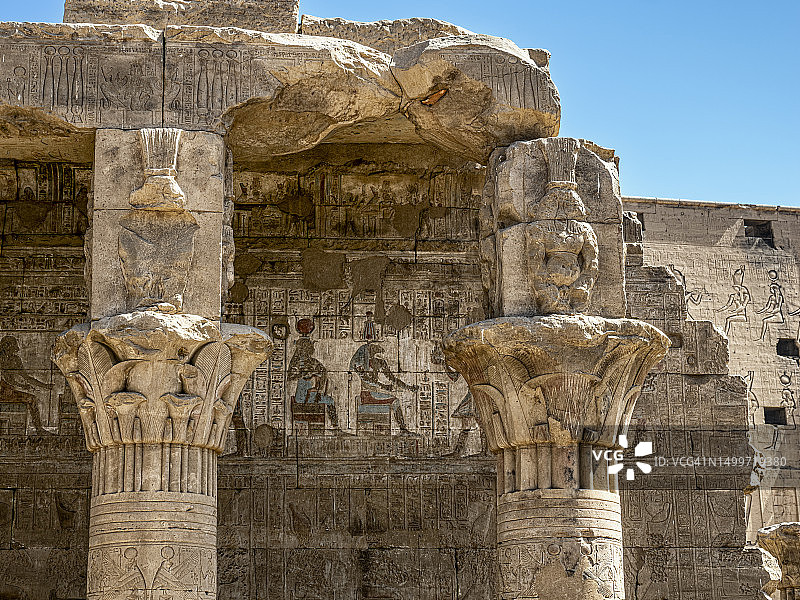 埃及埃德夫神庙的外部建筑细节图片素材