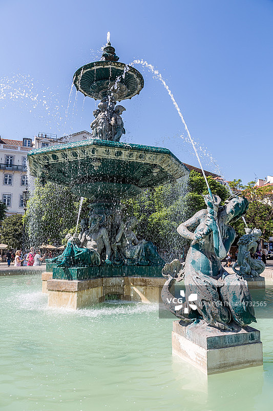 罗西奥广场的喷泉图片素材