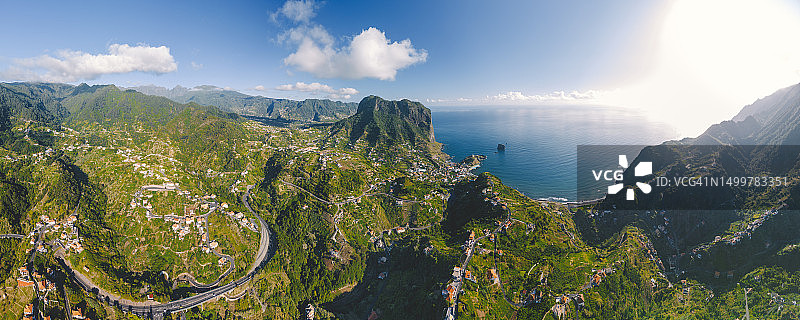 葡萄牙马德拉岛波尔图达克鲁斯鸟瞰图图片素材