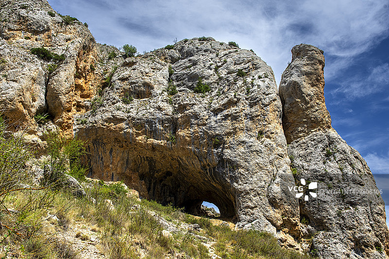 Hoz de la Hoz路线上的Moricacho de la Hoz，位于西班牙特鲁埃尔Albarracín的Calomarde图片素材