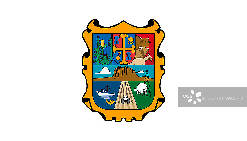 塔毛利帕斯州旗，墨西哥州旗图片素材