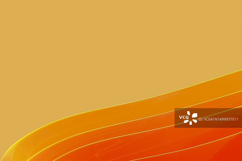 黄色波浪抽象背景数字生成图像，顶部留有复制空间图片素材