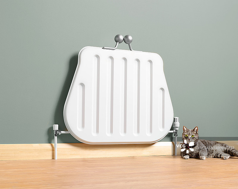 带猫的钱包散热器图片素材