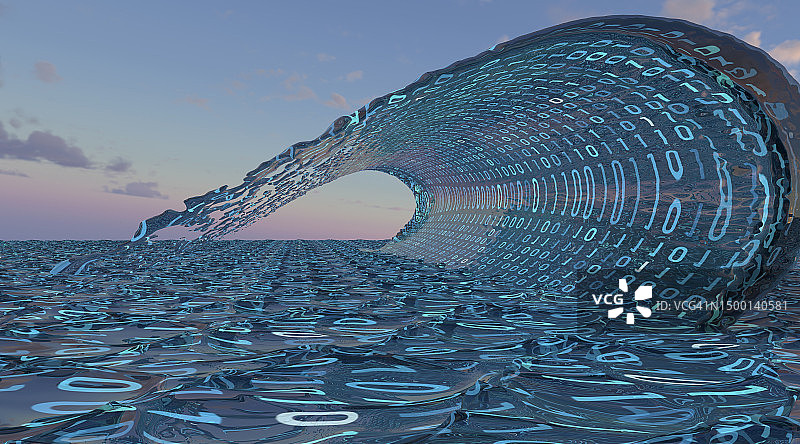 数据波浪数字海洋图片素材