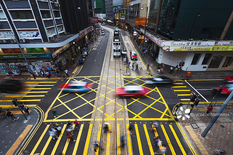 香港中环交通枢纽航拍视角图片素材