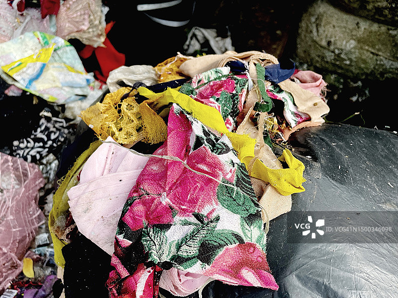 纺织废料特写图片素材