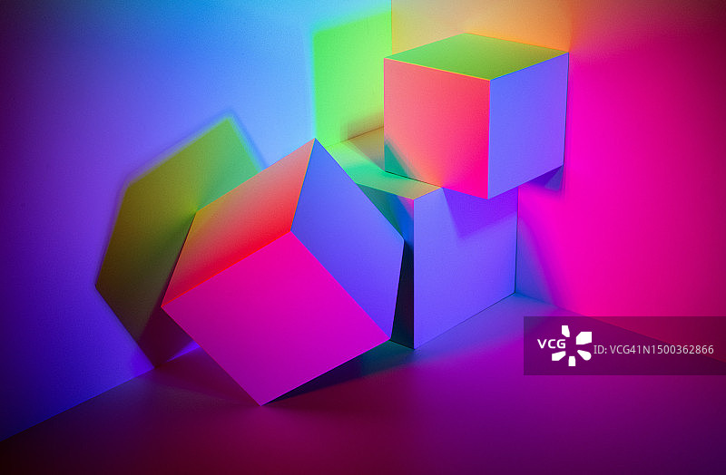 彩色立方体图片素材