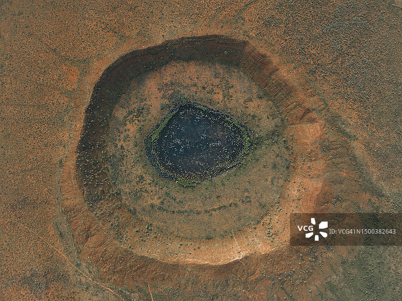 澳大利亚西沃尔夫溪陨石坑俯视图图片素材