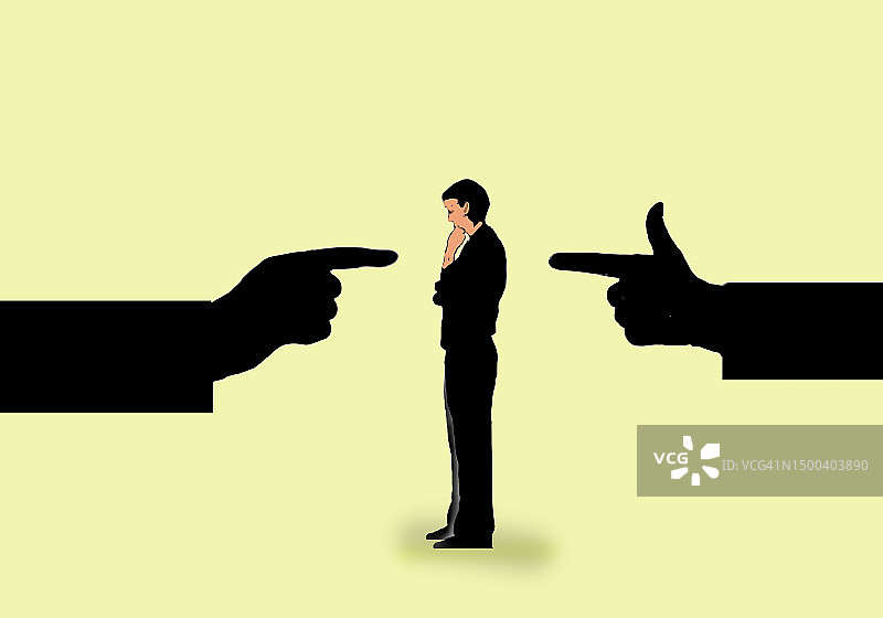 两只手指着男人的手的插画图片素材