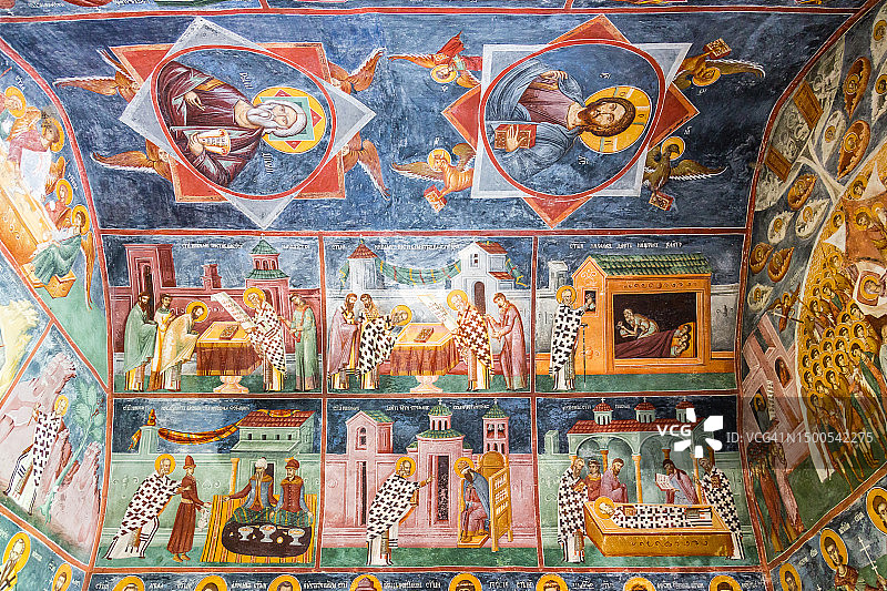 莫拉查修道院的壁画图片素材
