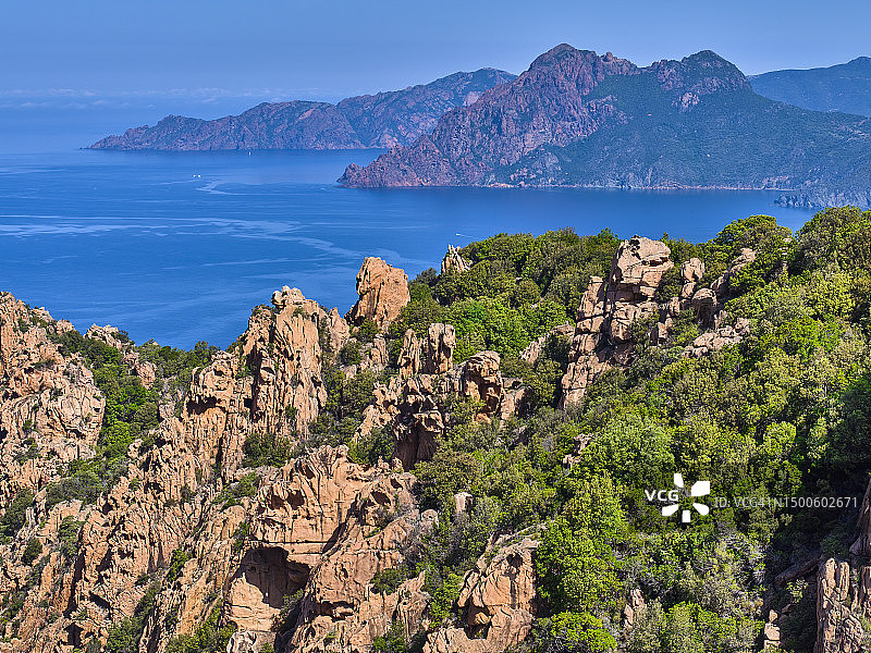 法国科西嘉岛皮亚纳海湾图片素材