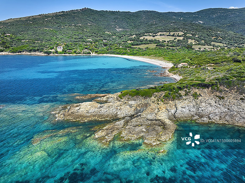 科西嘉岛卡皮佐洛海滩，法国图片素材