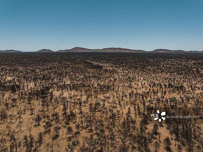 澳大利亚内陆野火过后的航拍，澳大利亚北部地区图片素材