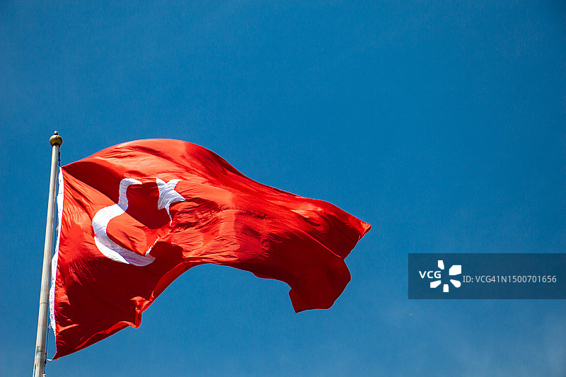 带有星月图案的土耳其国旗图片素材