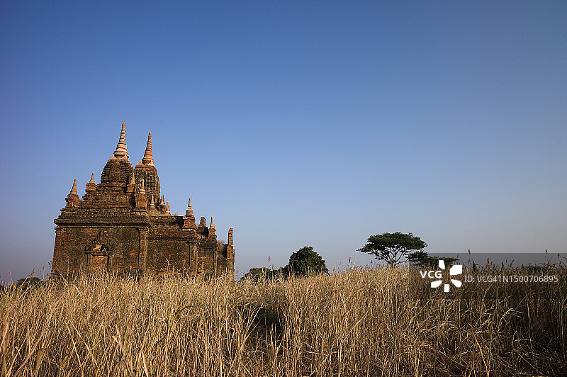 缅甸蒲甘伊洛瓦底江沿岸的佛塔群图片素材