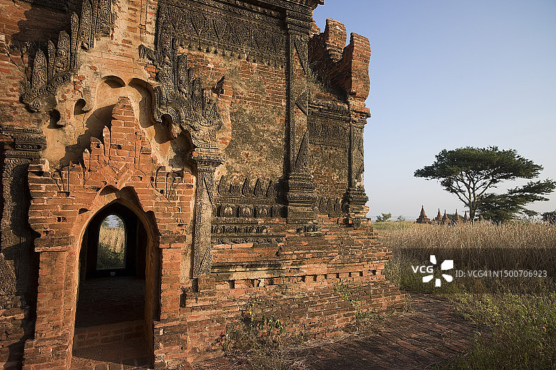 缅甸蒲甘伊洛瓦底江沿岸的佛塔群图片素材