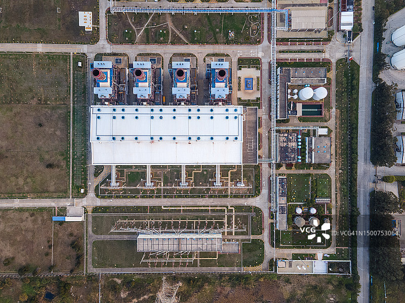 能源燃气发电厂俯视图图片素材