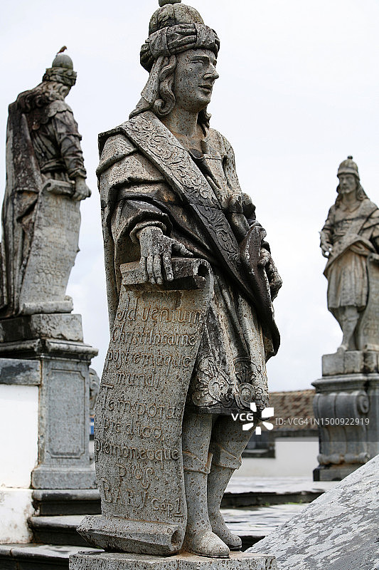 巴西米纳斯吉拉斯州Congonhas耶稣圣殿的先知巴鲁克雕像图片素材