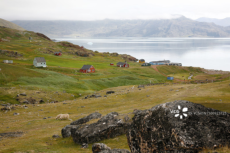 格陵兰南部卡西亚苏克地区的埃里克红色定居点景色图片素材
