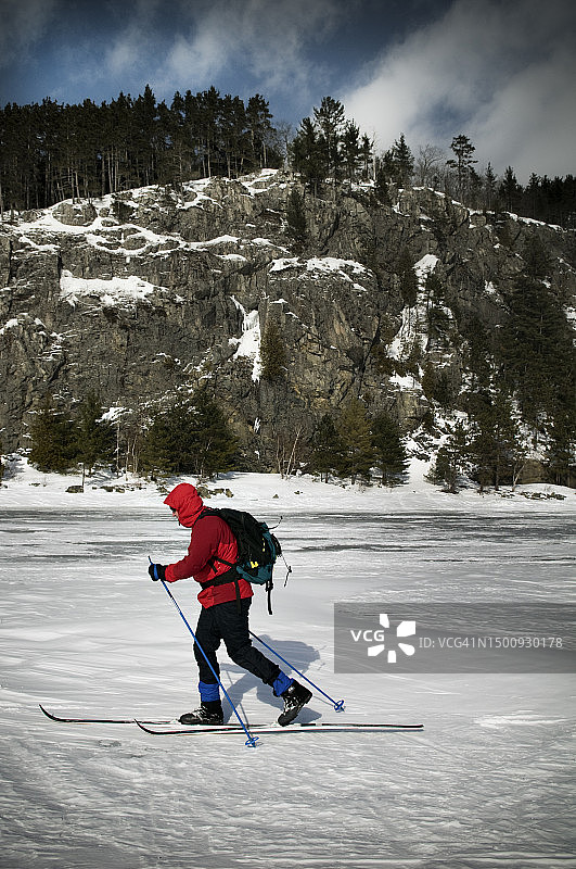 缅因州基尼奥山穆斯黑德湖滑雪图片素材